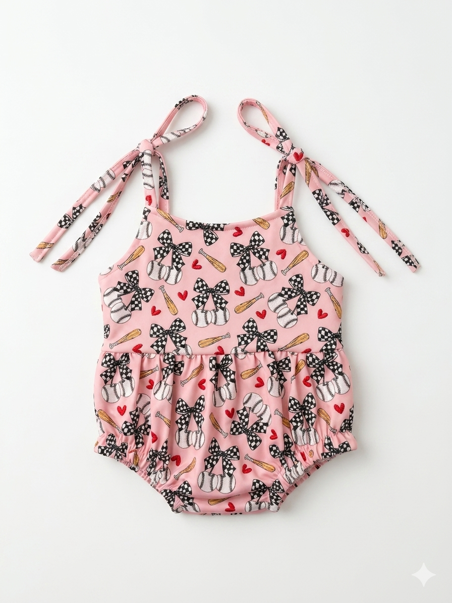 ** RTS ** Pink Checkered Baseball Bubble